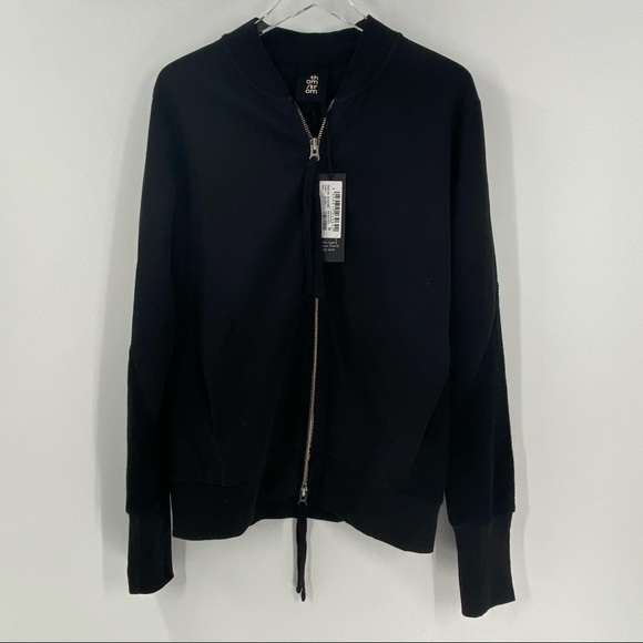NWT THOM KROM Mesh Panel Black Bomber Jacket Large - Picture 6 of 12